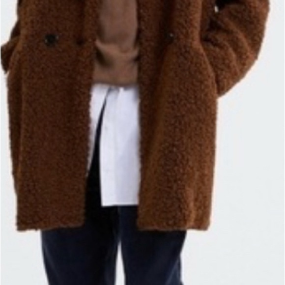 Zara Teddy Bear Coat Brown Jacket Size XS Oversized - Picture 10 of 10